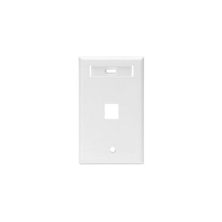 Leviton 1-Port Flush Mount Unloaded, W/Designation Window Quickport 42080-1WS